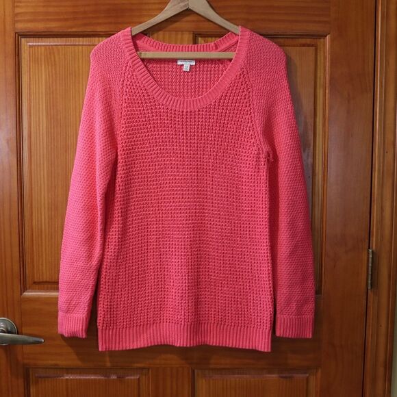 Sonoma Coral Pink Chunky Knit Pullover Sweater Medium - Picture 2 of 10